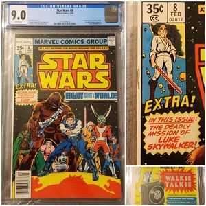 STAR WARS #8 CGC 9.0 Newstand 35 cents Vintage Marvel Comic!